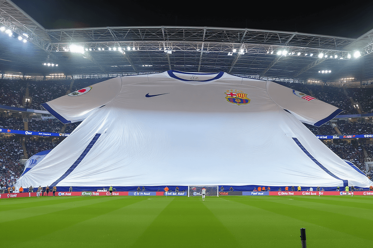 Maillot géant événementiel en tissu pour match de football